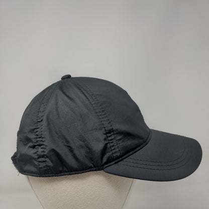 Unbranded Strapback Hat Black One Size Adjustable Vented Holes 6 Panel Blank