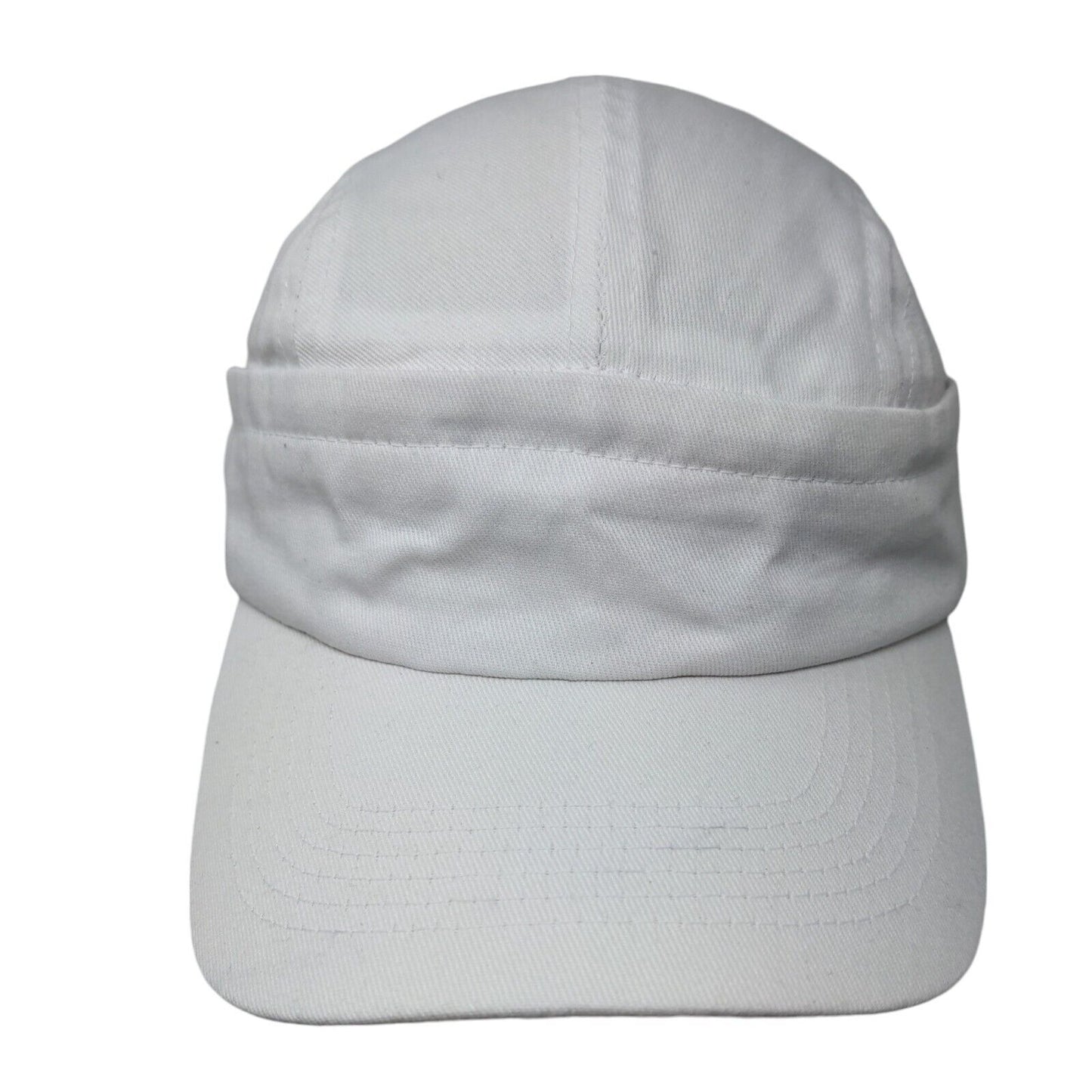 Unbranded Strapback 5 Panel Cap White OSFA Adjustable Blank Polyester Blend