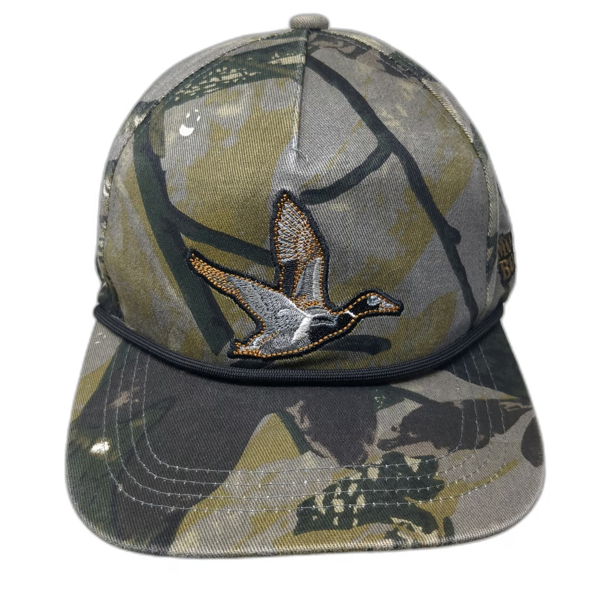 Mucker Bucket 5 Panel Green One Size Hat Duck Camo Rope Snapback Outdoor Hunting