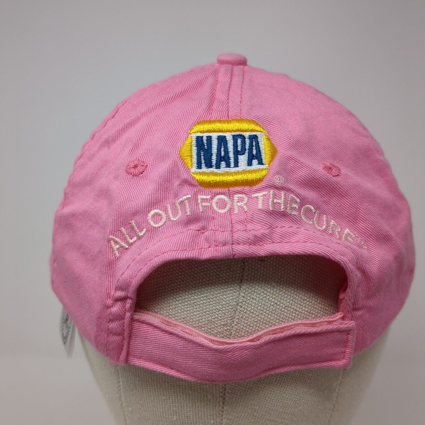 NAPA All Out For The Cure Strapback Hat Pink One Size Adjustable Embroidered