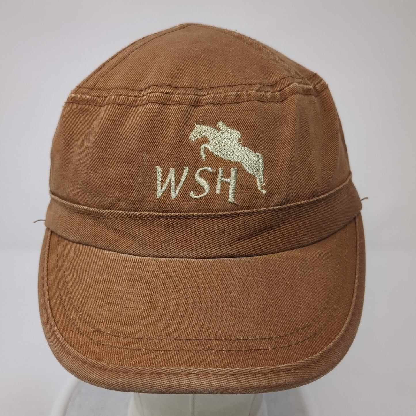 WSH Wasatch Sport Horses Cadet Army Cap Brown One Size Adjustable Embroidered