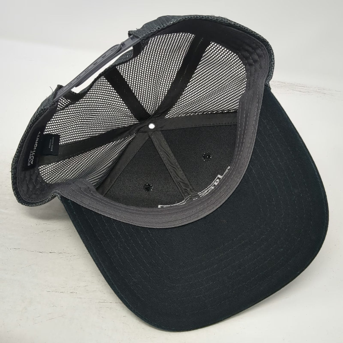 Port Authority Trucker Hat Black Gray One Size Bohning Army Logo Mesh Snapback