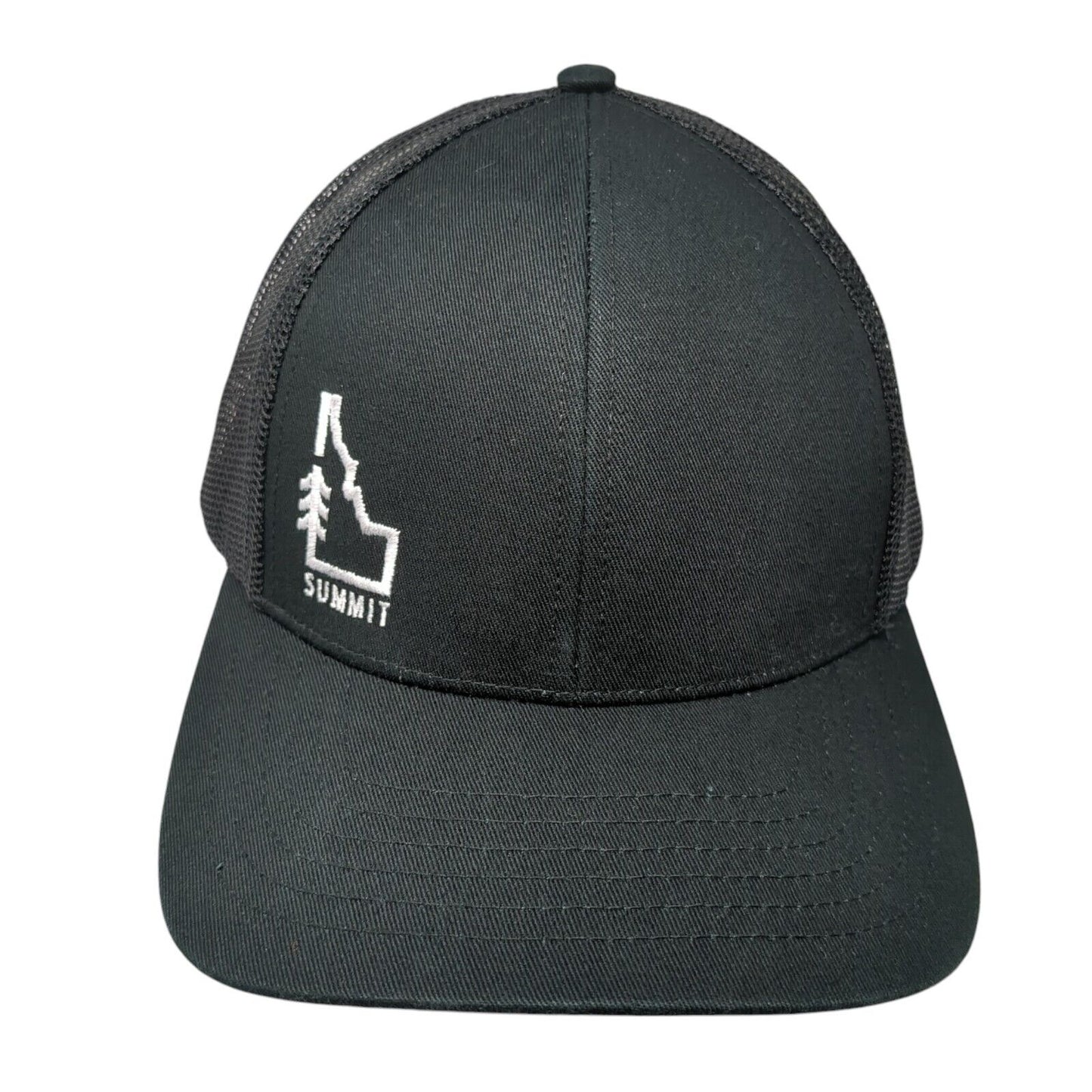 Idaho Summit Snapback Mesh Back Trucker Hat Black One Size Outdoor Cap
