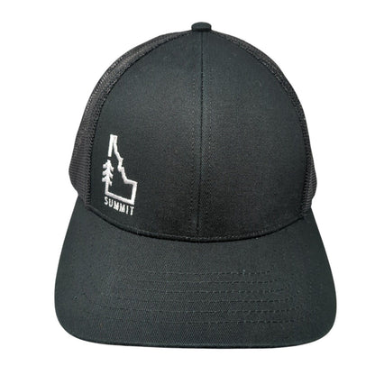Idaho Summit Snapback Mesh Back Trucker Hat Black One Size Outdoor Cap