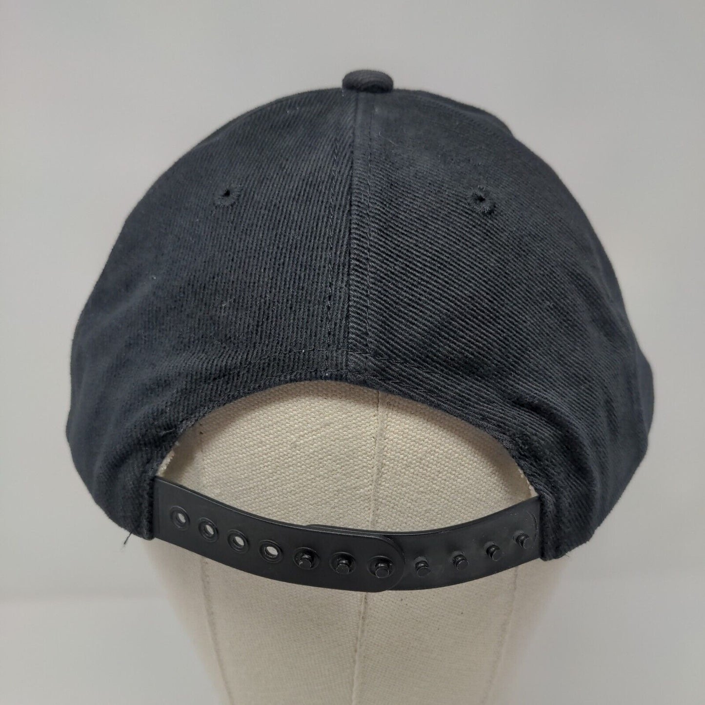 Blues Snapback Hat Black OSFA Adjustable Embroidered Vented Holes 6 Panel