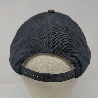 Blues Snapback Hat Black OSFA Adjustable Embroidered Vented Holes 6 Panel