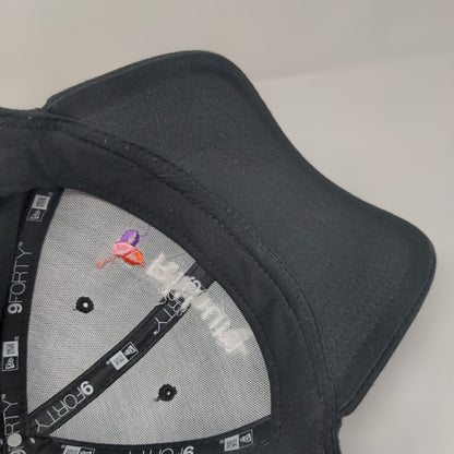 Rithum Strapback Hat Black OSFM Adjustable Embroidered 9Forty New Era Cotton