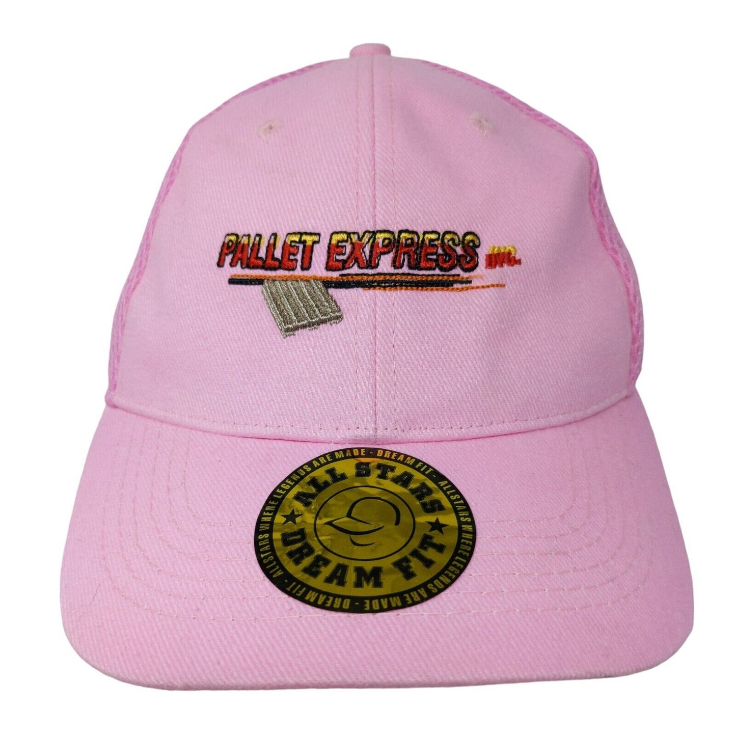 Pallet Express Women's Fitted Mesh Back Hat Pink Size M/L 100% Cotton