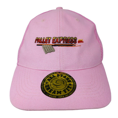 Pallet Express Women's Fitted Mesh Back Hat Pink Size M/L 100% Cotton