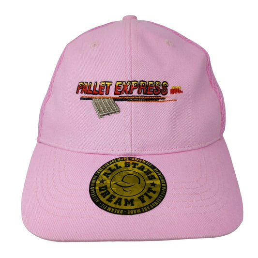 Pallet Express Women's Fitted Mesh Back Hat Pink Size M/L 100% Cotton