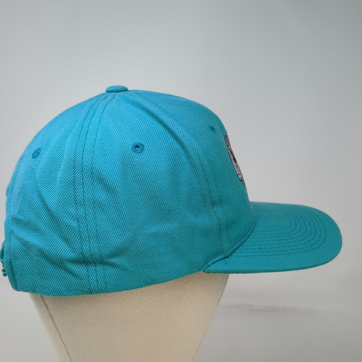 H. Yan Snapback Hat Blue One Size Embroidered Bison Buffalo Green Under Brim