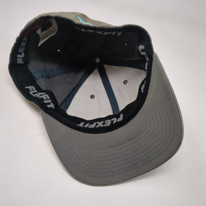 Hurley Fitted Hat Gray L-XL Embroidered Logo Flexfit Yupoong 6 Panel