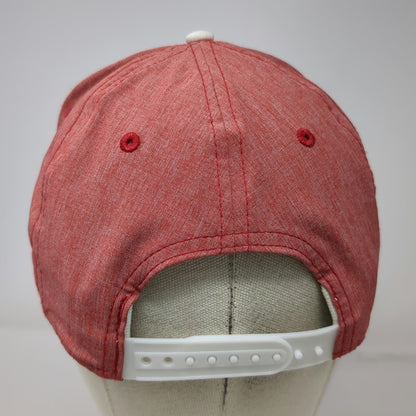 Hank Sauce Snapback Hat Red One Size White Flat Brim Fish Logo Fishing Surf