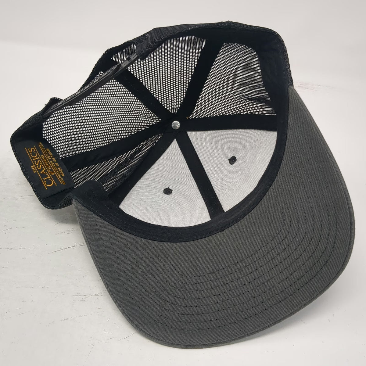 Yupoong Trucker Hat Gray One Size Mesh Back Snapback American Flag Patch