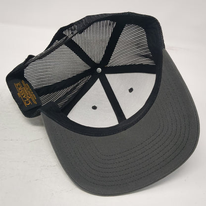 Yupoong Trucker Hat Gray One Size Mesh Back Snapback American Flag Patch