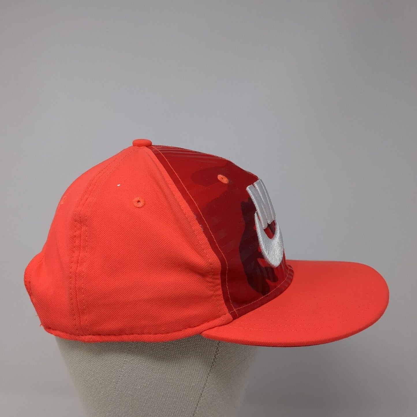 Nike Snapback Hat Red One Size Adjustable Embroidered Swoosh 6 Panel Polyester