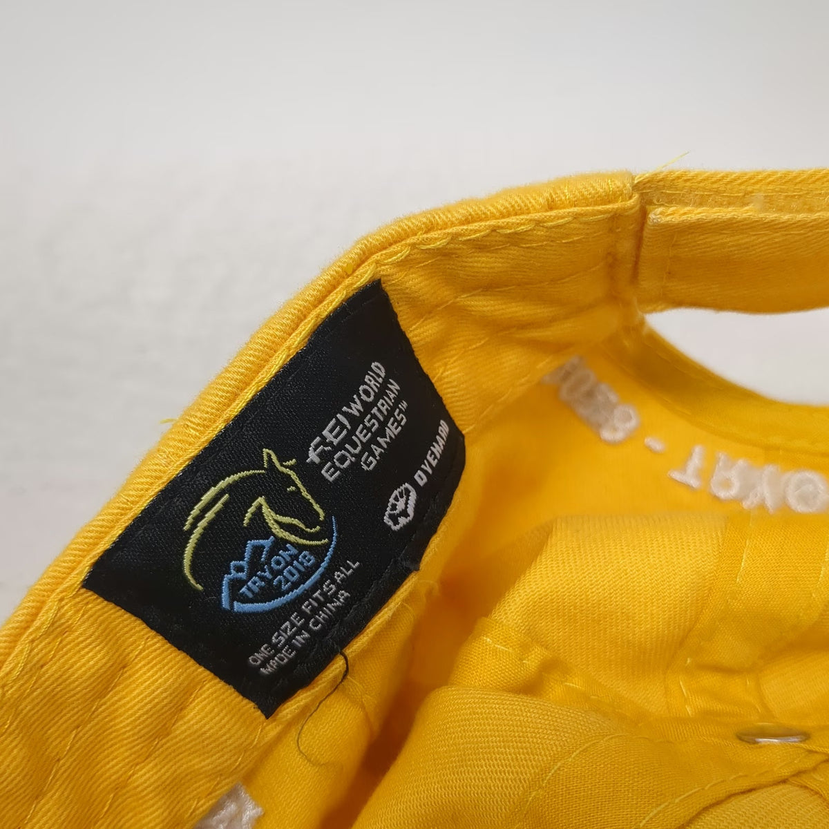 Dyehard Baseball Cap Yellow One Size Tryon 2018 Driving World Equestrian Games
