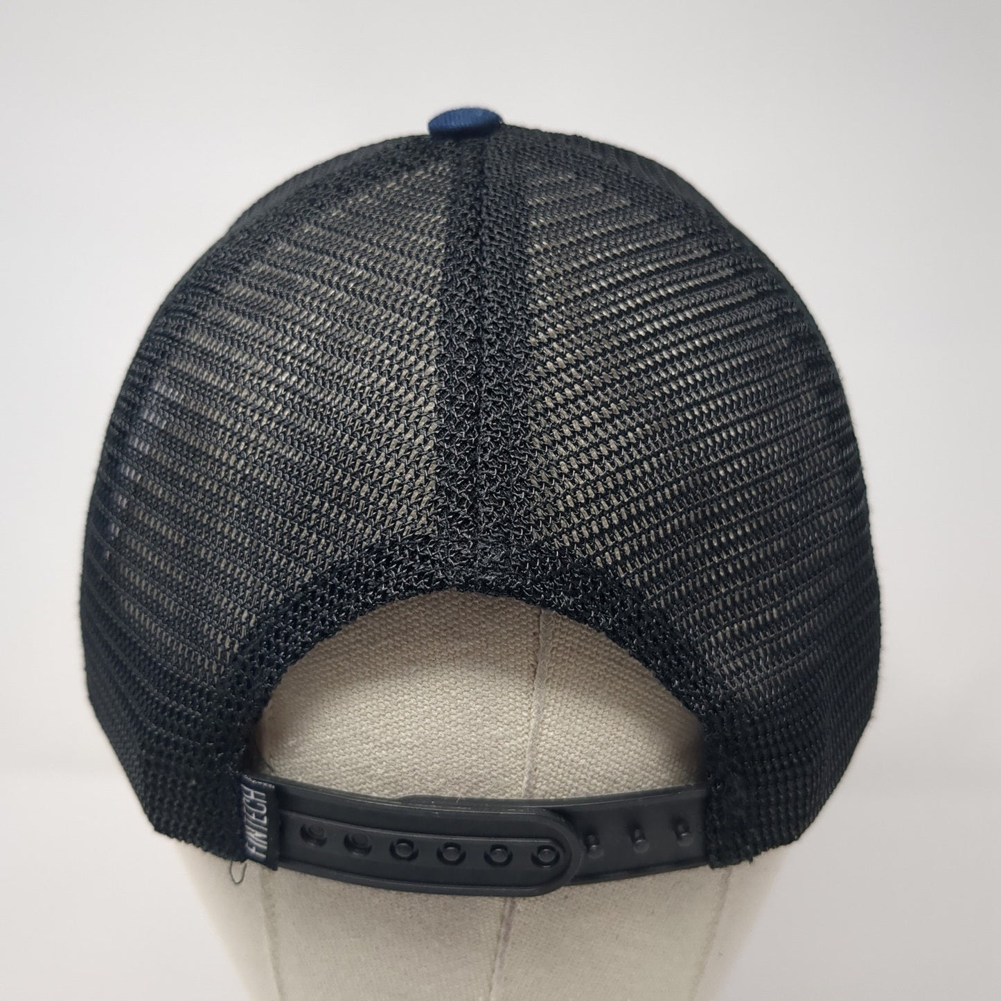 United By Fishing Fintech Snapback Trucker Hat Blue One Size Mesh Back