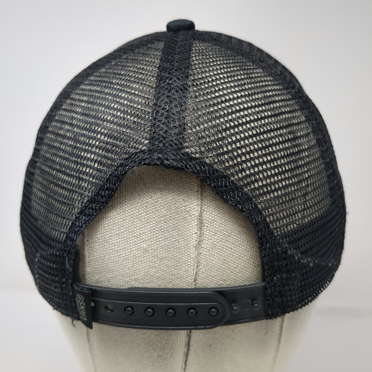 Vans Trucker Hat Black Blue One Size Leopard Print Logo Patch Mesh Back