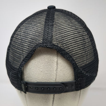 Vans Trucker Hat Black Blue One Size Leopard Print Logo Patch Mesh Back