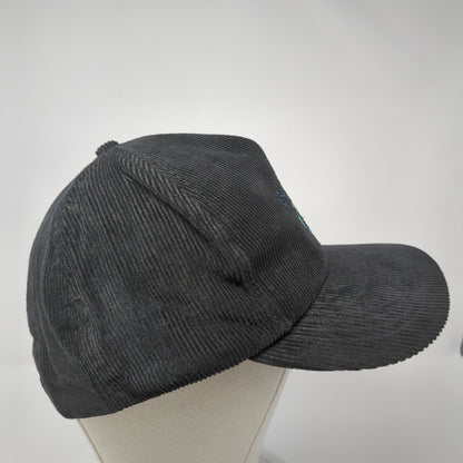 Score Snapback Hat Black One Size Adjustable Corduroy Embroidered