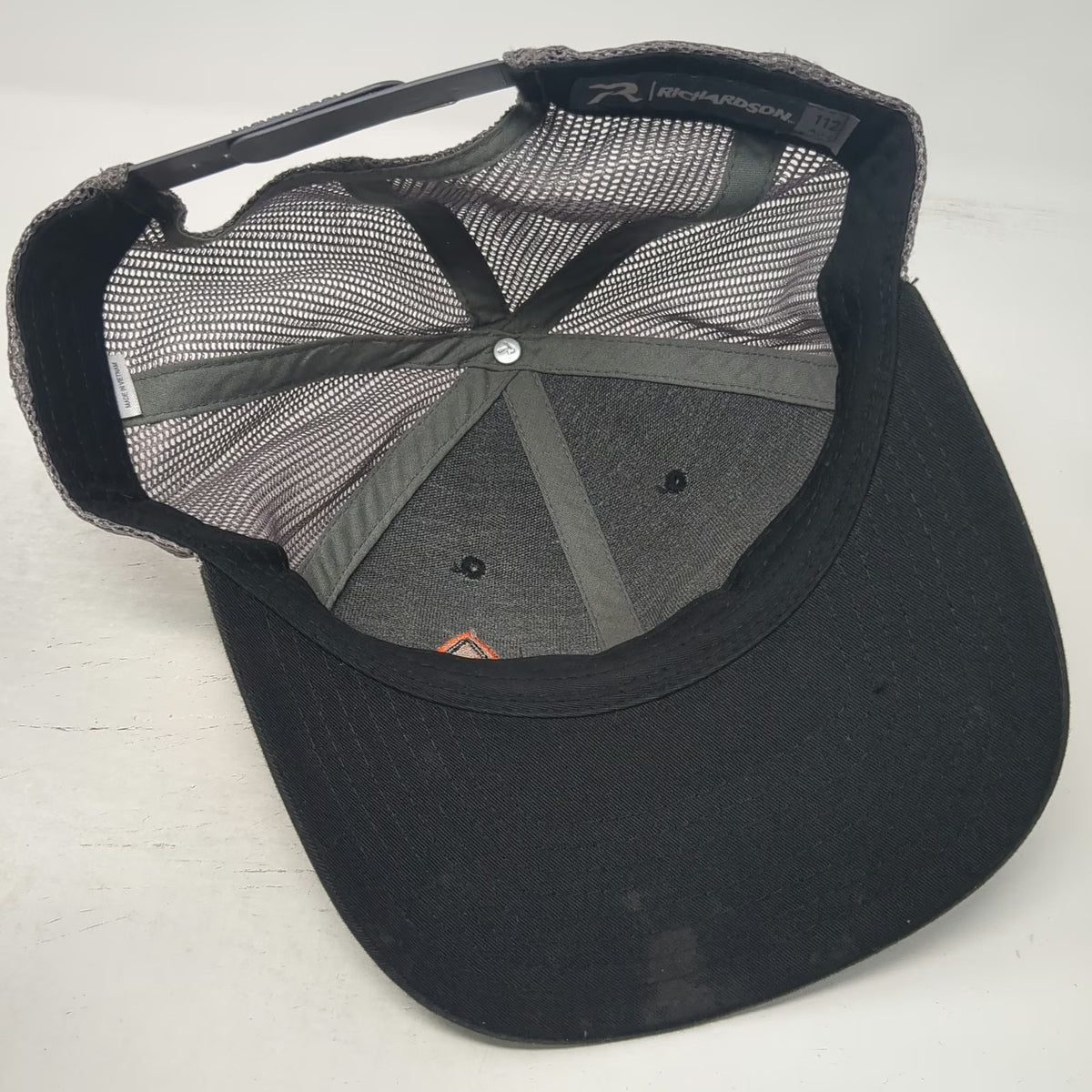 Richardson Trucker Hat Black One Size Mesh Back Snapback 112 Logo Adjustable Hat