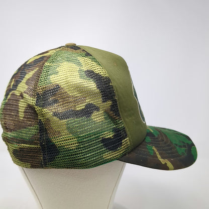 San Sun Trucker Hat Green One Size Bass Fish Camo Mesh Snapback Hunting