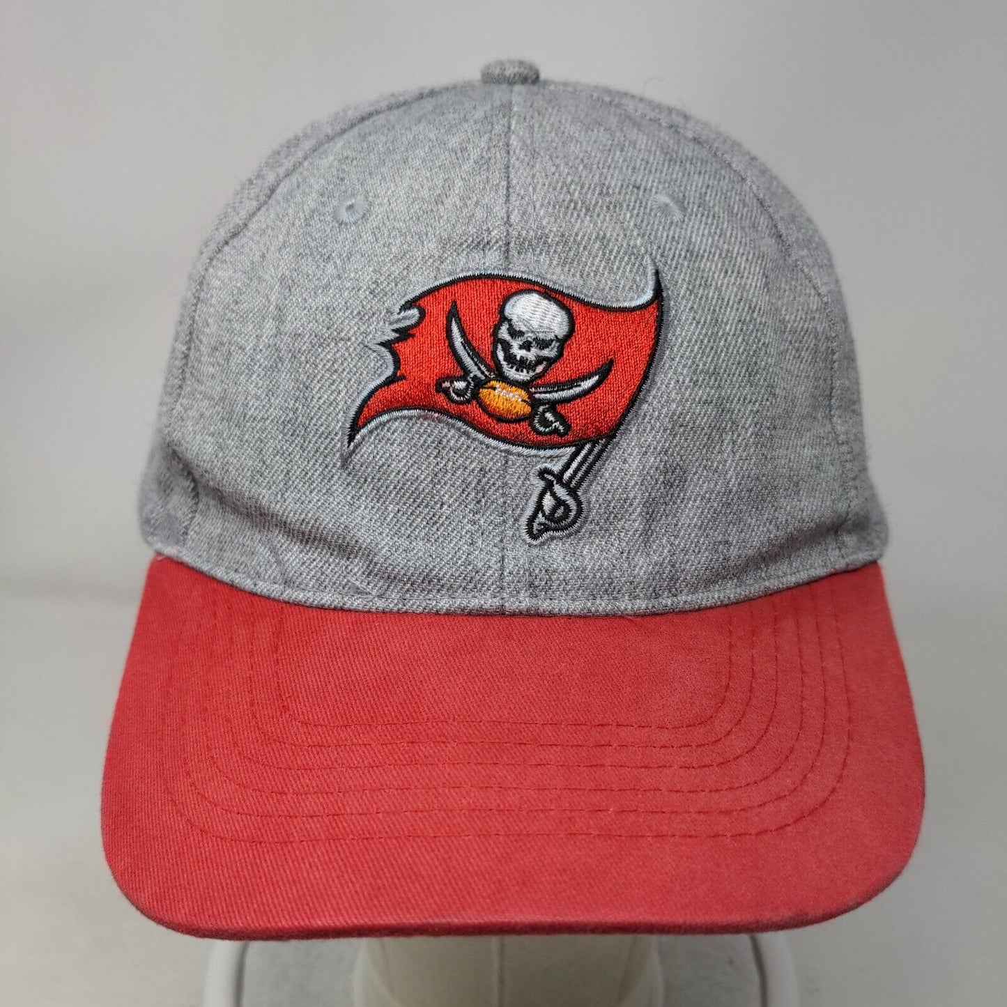 Tampa Bay Buccaneers Strapback Hat Gray Red Embroidered Logo Season Pass NFL