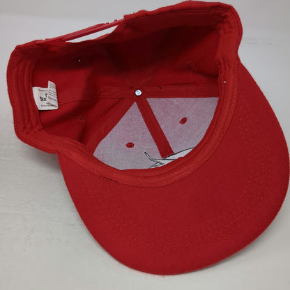 Six Flags Snapback Hat Red OSFM The Flash DC Comics Lightning Bolt Adjustable