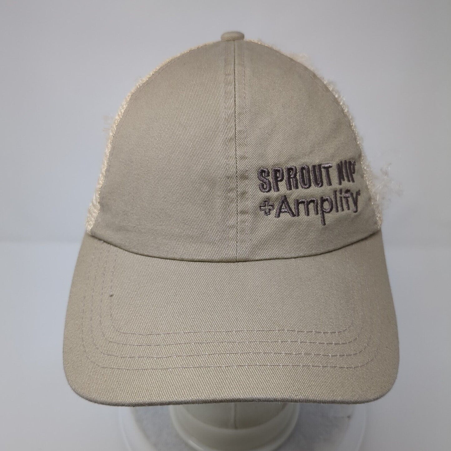 Sprout Nip Amplify Aceto Slideback Trucker Hat Tan OSFA Mesh Back