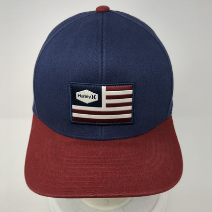Hurley USA Flag Snapback Hat Multicolor One Size Adjustable Patriotic Yupoong