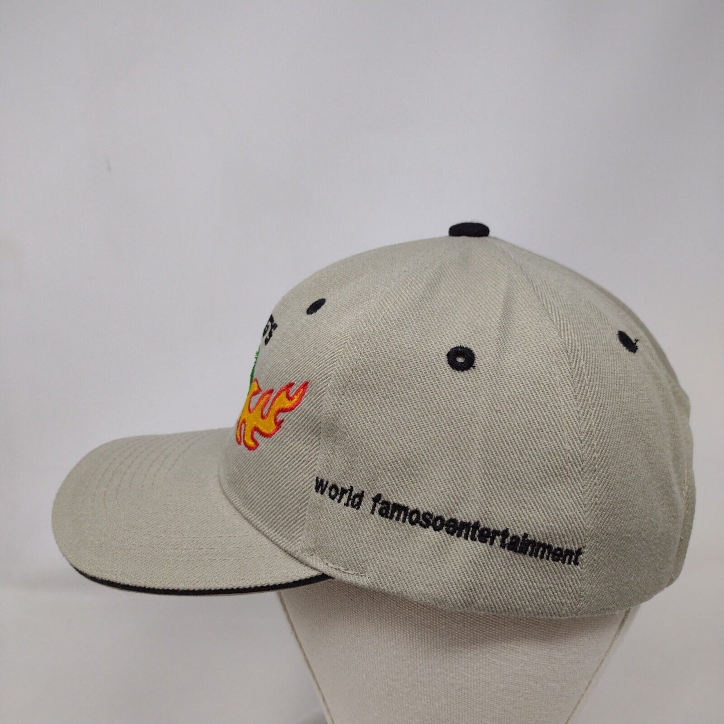Frog's World Famous Entertainment Strapback Hat Tan OS Adjustable Embroidered