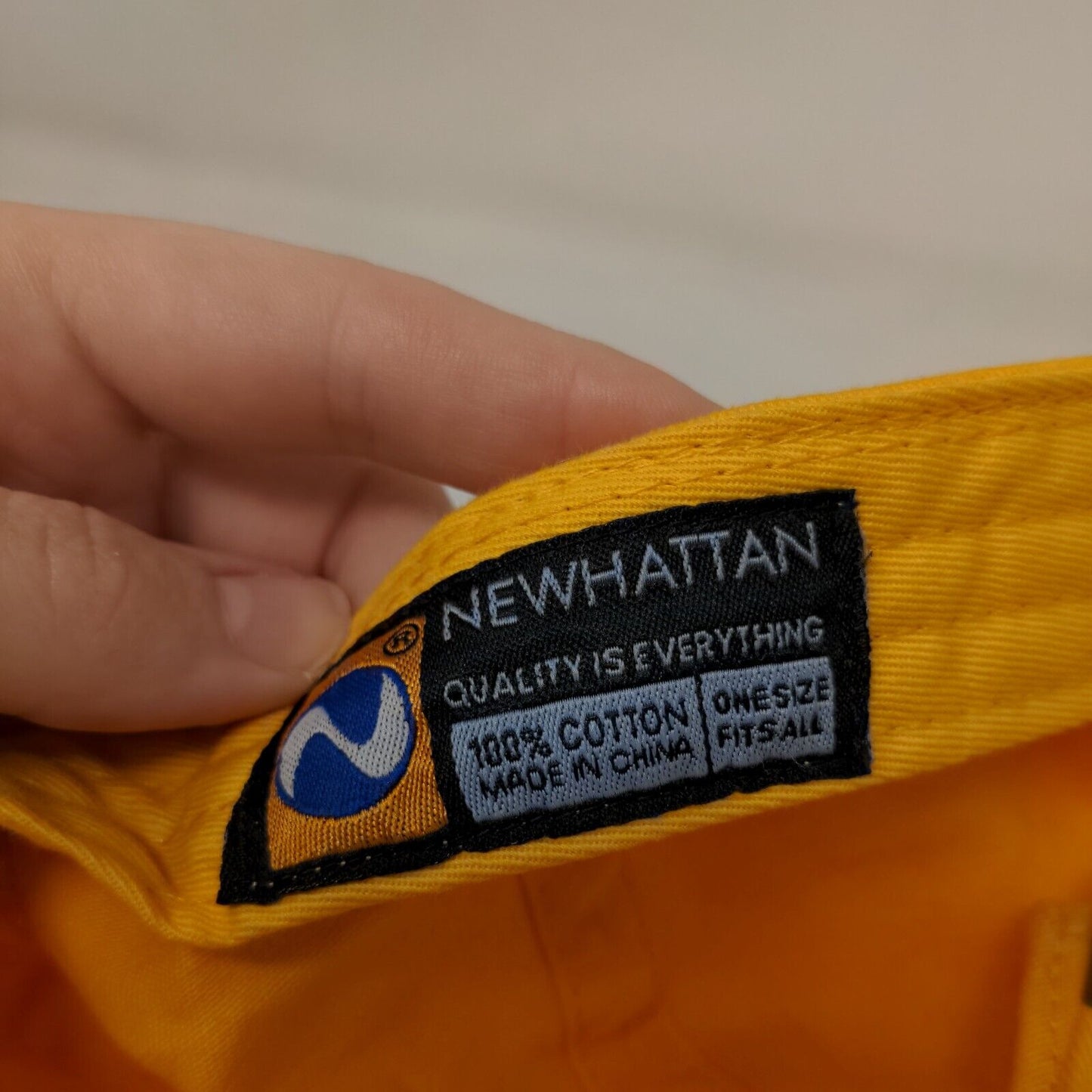 Rainbow Slideback Hat Yellow OSFA Adjustable Embroidered Newhattan Cotton