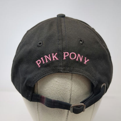 Ralph Lauren Black Label Black Pink Pony Embroidered Logo Slideback Hat Vintage