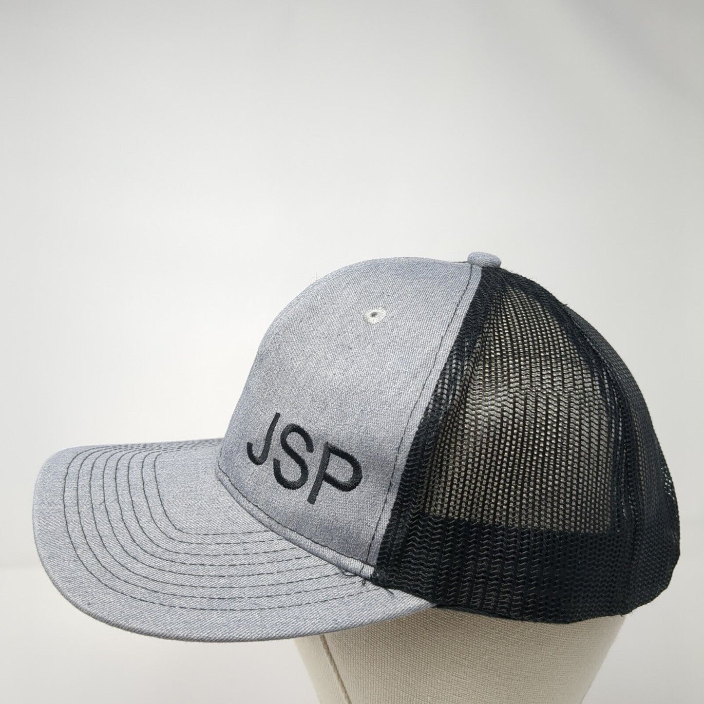 JSP Snapback Mesh Back Trucker Hat Gray One Size Port Authority 6 Panel