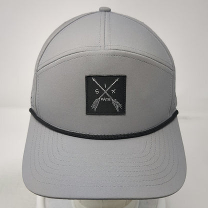 Six Hats Trucker Hat Gray OSFM Laser Perforated Snapback Rope Brim Performance