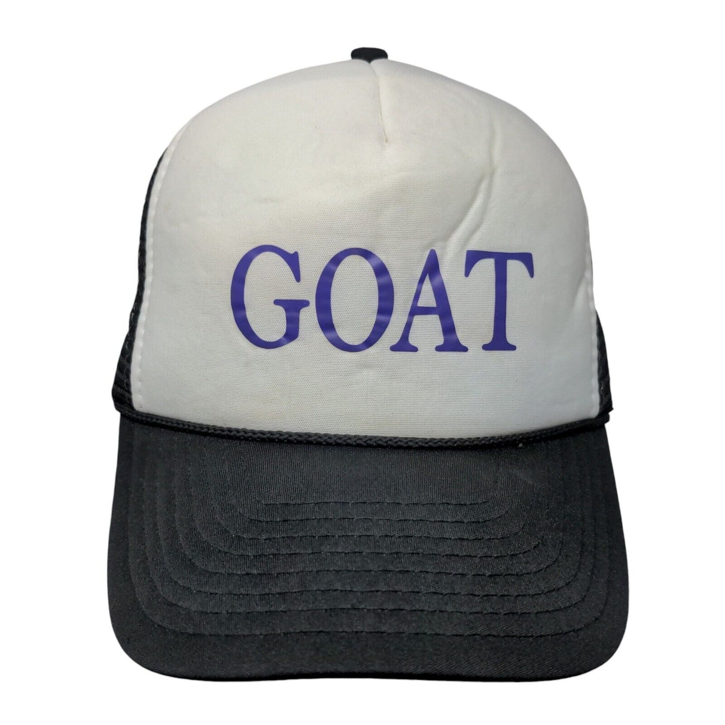 Goat Snapback Mesh Back Rope Trucker Hat Black One Size Colorblock