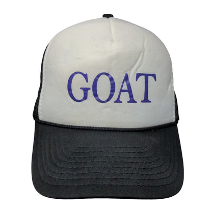 Goat Snapback Mesh Back Rope Trucker Hat Black One Size Colorblock