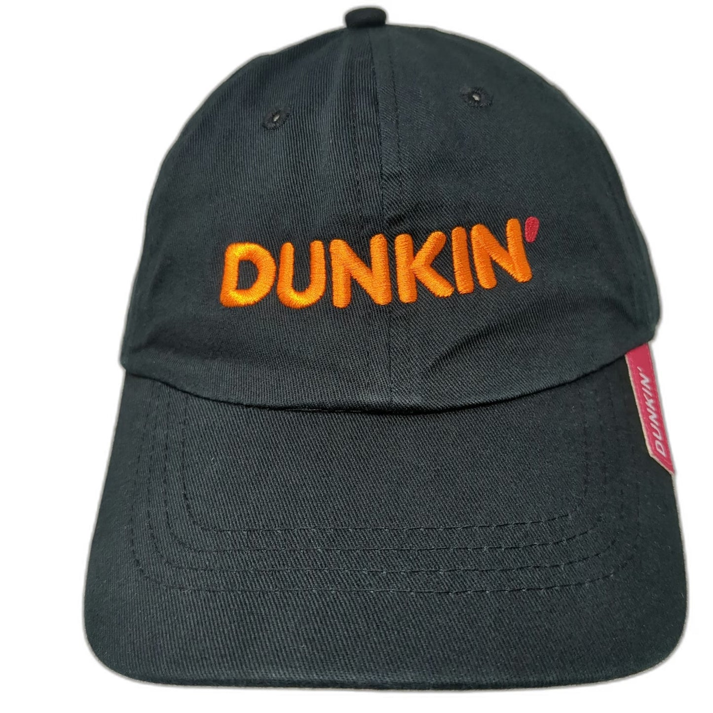 Dunkin' Baseball Cap Black One Size Embroidered Logo Strapback Cotton Hat