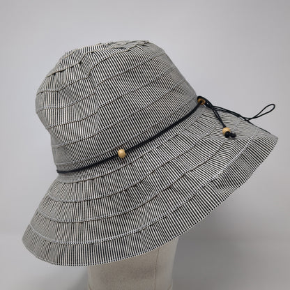 Unbranded Bucket Sun Hat Multicolor Beaded Striped Outdoor Blank