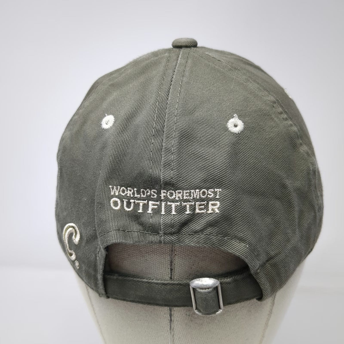 Cabelas Baseball Cap Green One Size Slideback Worlds Foremost Outfitter Hat