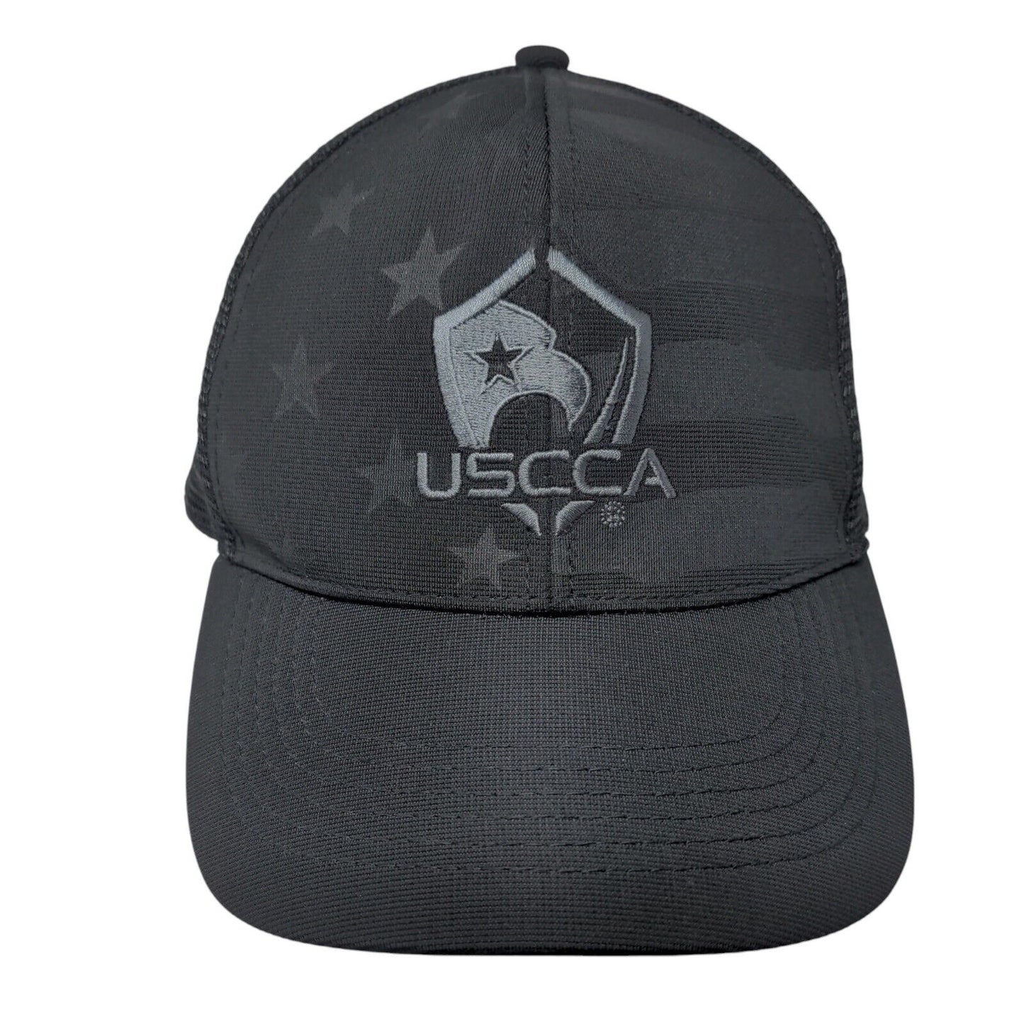 USCCA Snapback Mesh Back Trucker Hat Black OSFA Adjustable Embroidered