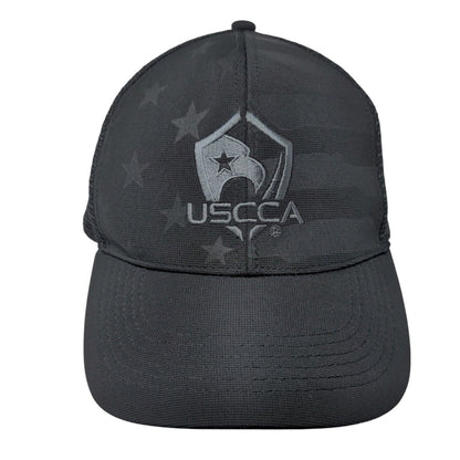 USCCA Snapback Mesh Back Trucker Hat Black OSFA Adjustable Embroidered