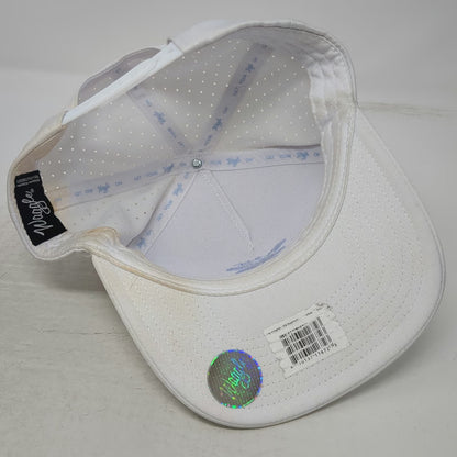 Waggle Trucker Hat White One Size Palm Tree Perforated Golf Snapback Breathable