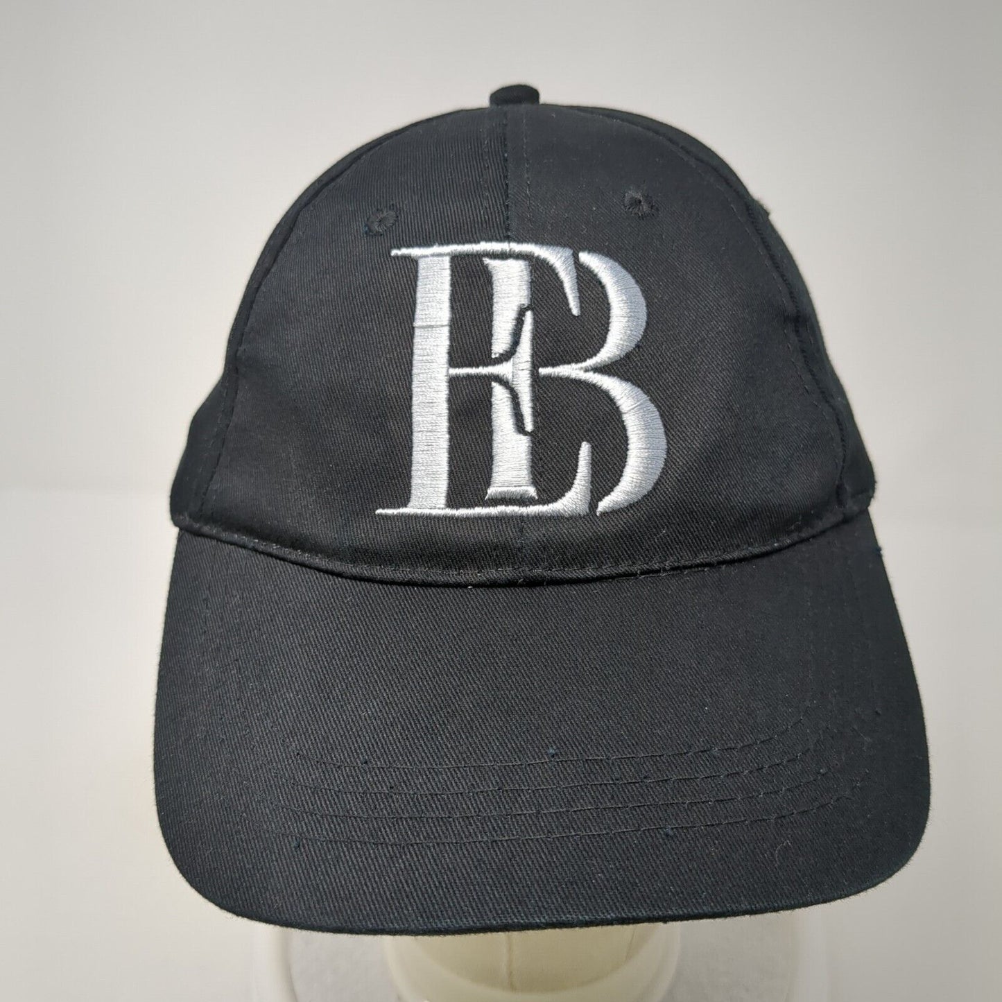 EB Strapback Hat Black One Size Adjustable Embroidered Vent Holes