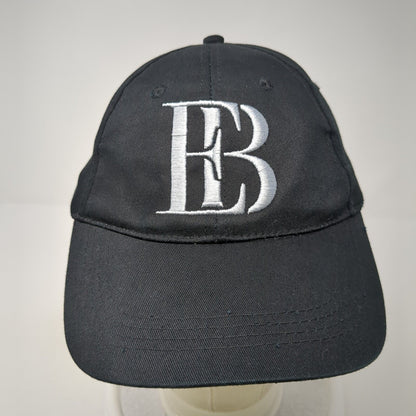 EB Strapback Hat Black One Size Adjustable Embroidered Vent Holes