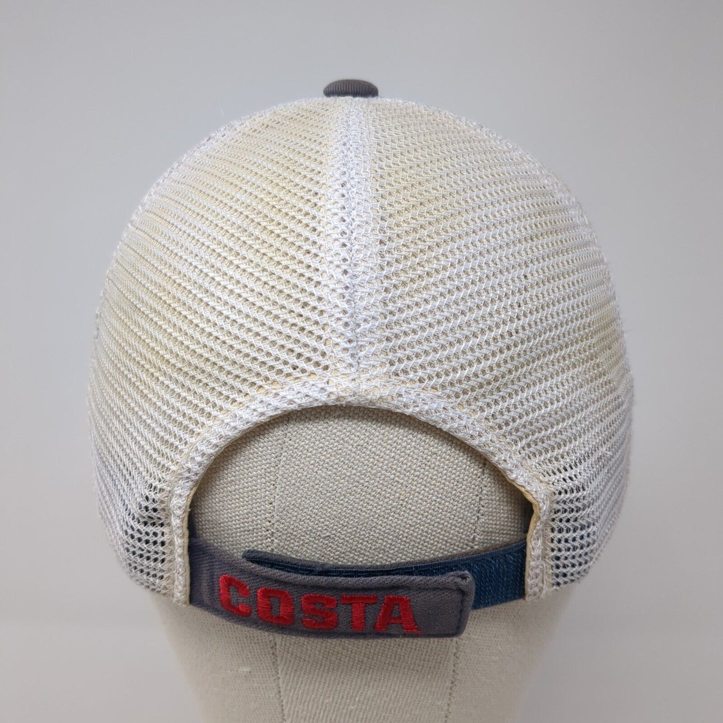 Costa Del Mar Logo Strapback Trucker Hat Blue One Size Mesh Back 6 Panel