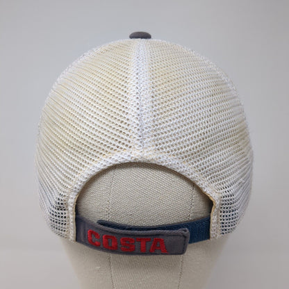Costa Del Mar Logo Strapback Trucker Hat Blue One Size Mesh Back 6 Panel