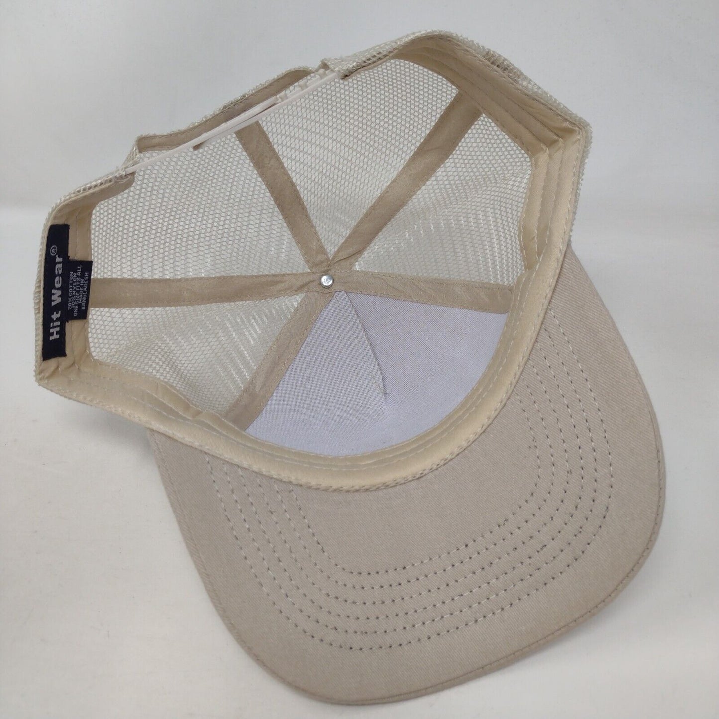 YRBK Snapback Trucker Hat Tan OSFA Adjustable Mesh Back 6 Panel Hit Wear