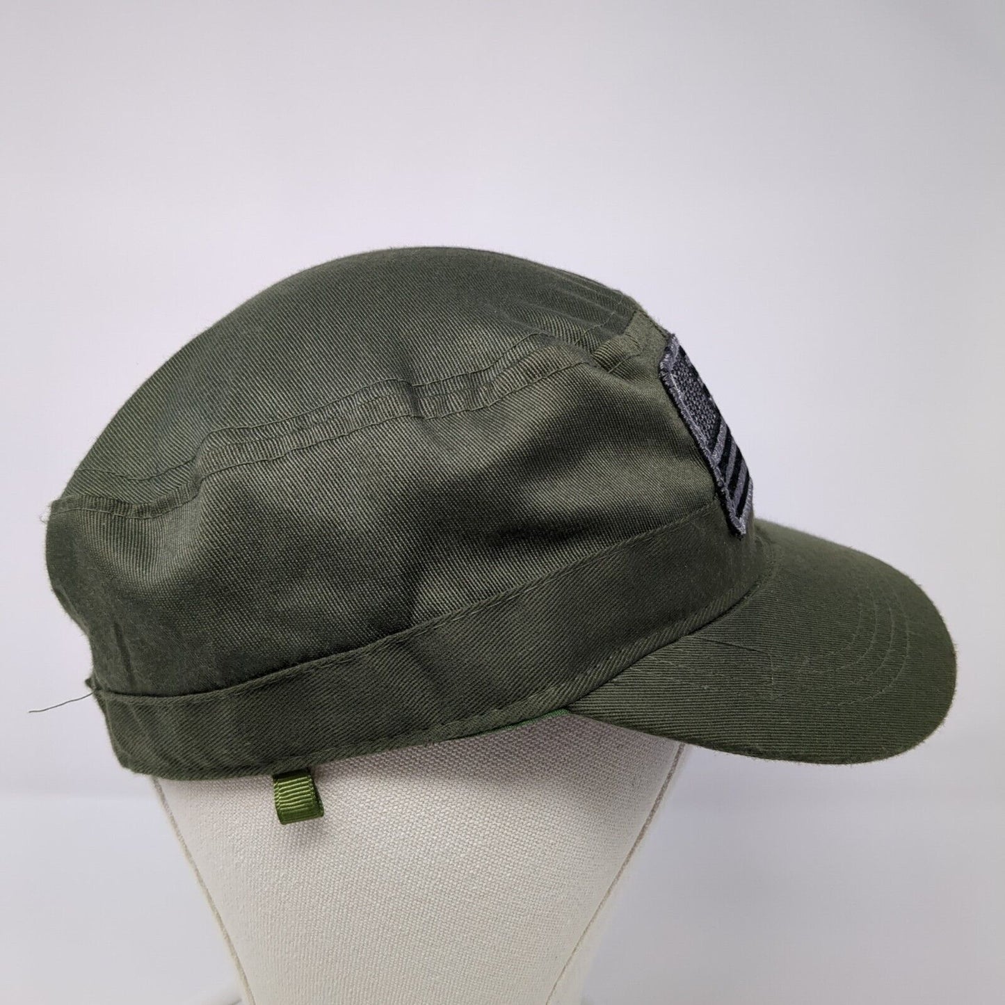 USA Flag Patch Strapback Cadet Army Cap Hat Green One Size Adjustable
